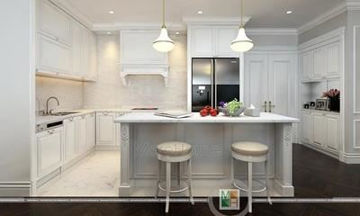 Thiết kế tủ bếp tân cổ điển tại chung cư Imperia Garden