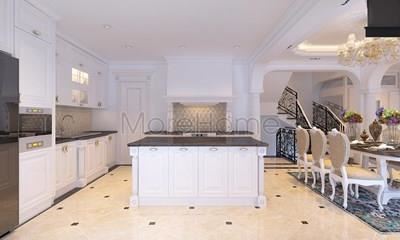 Thiết kế tủ bếp tân cổ điển tại biệt thự Euroland Hà Đông - chị Phương