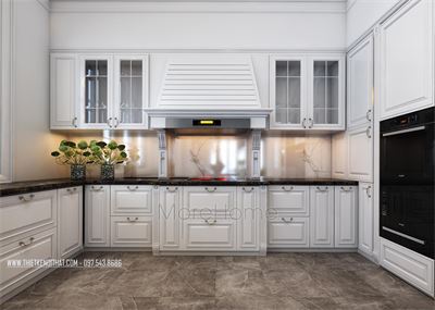 Tủ bếp tân cổ điển tại Vinhome - Anh Thanh