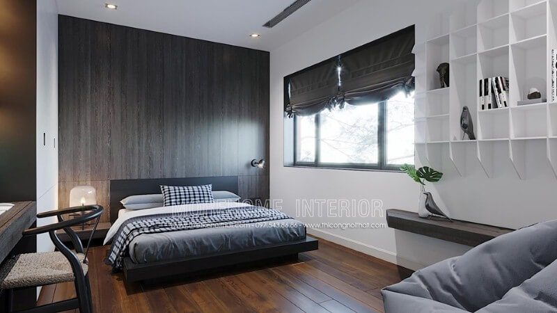 Thiết kế cửa sổ lớn giúp phòng ngủ luôn được thông thoáng.